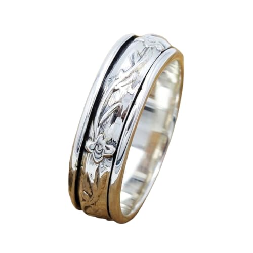 925 Sterling Silber Spinner Ring Unisex, minimalistisches Meditations-Fidget-Band, Meditation zur Angstlinderung, rotierender, gehämmerter Boho-Ring für Entspannung und Komfort|LK_SPV_T_0068 925 Sterling Silber Spinner Ring Unisex, minimalistisches Meditations-Fidget-Band, Meditation zur Angstlinderung, rotierender, gehämmerter Boho-Ring für Entspannung und Komfort|LK_SPV_T_0068 von LKBEADS