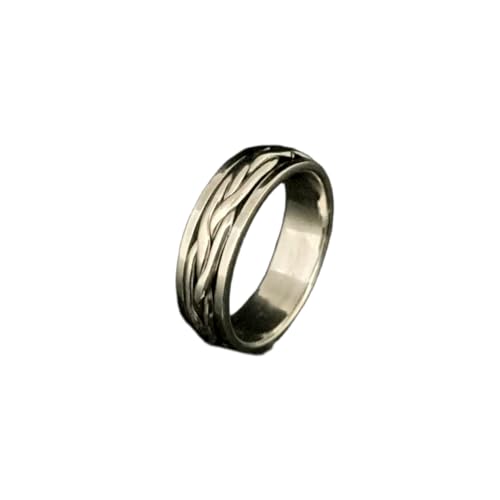 925 Sterling Silber Spinner Ring Unisex, minimalistisches Meditations-Fidget-Band, Meditation zur Angstlinderung, rotierender, gehämmerter Boho-Ring für Entspannung und Komfort | LK_SPV_T_0083 von LKBEADS