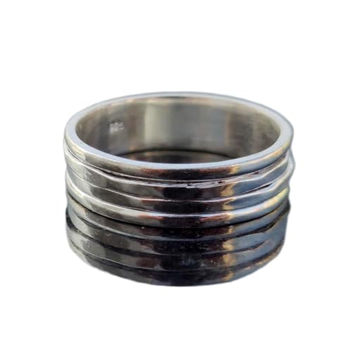 925 Sterling Silber Spinner Ring Unisex, minimalistisches Meditations-Fidget-Band, Meditation zur Angstlinderung, rotierender, gehämmerter Boho-Ring für Entspannung und Komfort|LK_SPV_T_0085 925 Sterling Silber Spinner Ring Unisex, minimalistisches Meditations-Fidget-Band, Meditation zur Angstlinderung, rotierender, gehämmerter Boho-Ring für Entspannung und Komfort|LK_SPV_T_0085 von LKBEADS