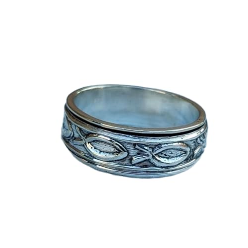 925 Sterling Silber Spinner Ring Unisex, minimalistisches Meditations-Fidget-Band, Meditation zur Angstlinderung, rotierender, gehämmerter Boho-Ring für Entspannung und Komfort|LK_SPV_T_0100 von LKBEADS
