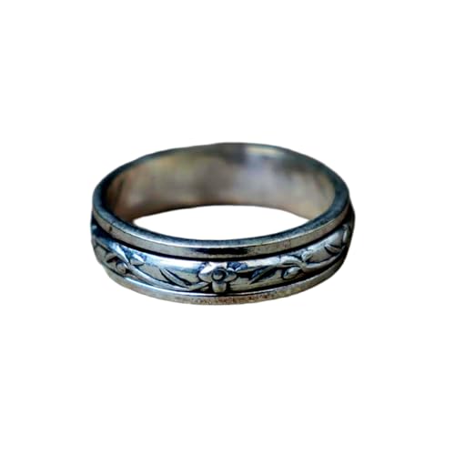 925 Sterling Silber Spinner Ring Unisex, minimalistisches Meditations-Fidget-Band, Meditation zur Angstlinderung, rotierender, gehämmerter Boho-Ring für Entspannung und Komfort|LK_SPV_T_0125 925 Sterling Silber Spinner Ring Unisex, minimalistisches Meditations-Fidget-Band, Meditation zur Angstlinderung, rotierender, gehämmerter Boho-Ring für Entspannung und Komfort|LK_SPV_T_0125 von LKBEADS