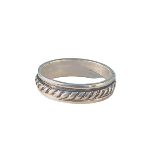 925 Sterling Silber Spinner Ring Unisex, minimalistisches Meditations-Fidget-Band, Meditation zur Angstlinderung, rotierender, gehämmerter Boho-Ring für Entspannung und Komfort | LK_SPV_T_0127 925 Sterling Silber Spinner Ring Unisex, minimalistisches Meditations-Fidget-Band, Meditation zur Angstlinderung, rotierender, gehämmerter Boho-Ring für Entspannung und Komfort | LK_SPV_T_0127 von LKBEADS