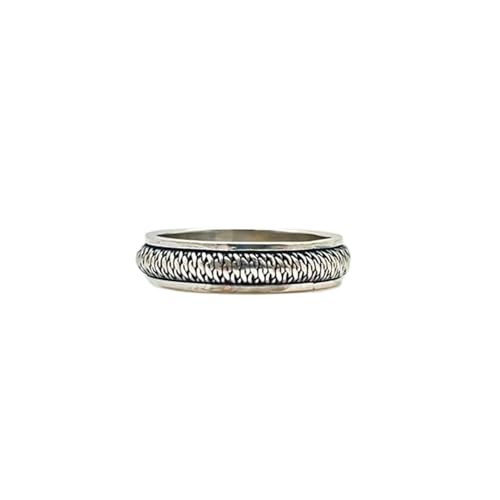 925 Sterling Silber Spinner Ring Unisex, minimalistisches Meditations-Fidget-Band, Meditation zur Angstlinderung, rotierender, gehämmerter Boho-Ring für Entspannung und Komfort | LK_SPV_T_0144 von LKBEADS