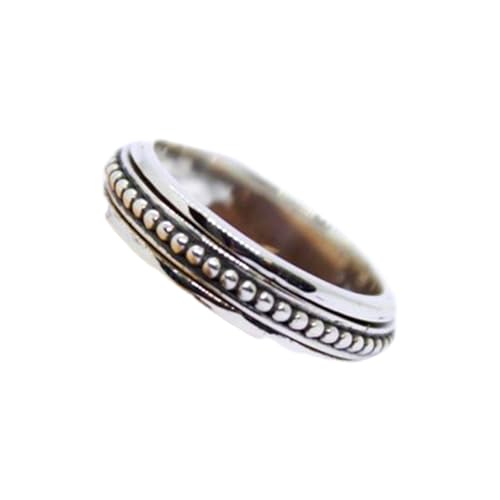 925 Sterling Silber Spinner Ring Unisex, minimalistisches Meditations-Fidget-Band, Meditation zur Angstlinderung, rotierender, gehämmerter Boho-Ring für Entspannung und Komfort | LK_SPV_T_0162 von LKBEADS