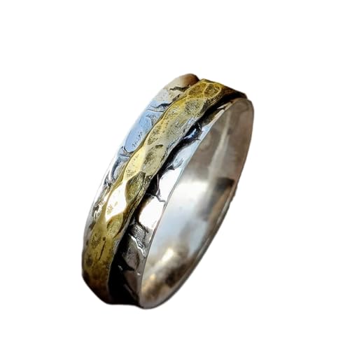925 Sterling Silber Spinner Ring Unisex, minimalistisches Meditations-Fidget-Band, Meditation zur Angstlinderung, rotierender, gehämmerter Boho-Ring für Entspannung und Komfort | LK_SPV_T_0176 925 Sterling Silber Spinner Ring Unisex, minimalistisches Meditations-Fidget-Band, Meditation zur Angstlinderung, rotierender, gehämmerter Boho-Ring für Entspannung und Komfort | LK_SPV_T_0176 von LKBEADS