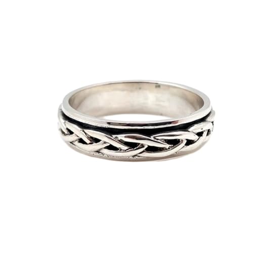925 Sterling Silber Spinner Ring Unisex, minimalistisches Meditations-Fidget-Band, Meditation zur Angstlinderung, rotierender, gehämmerter Boho-Ring für Entspannung und Komfort | LK_SPV_T_0180 von LKBEADS