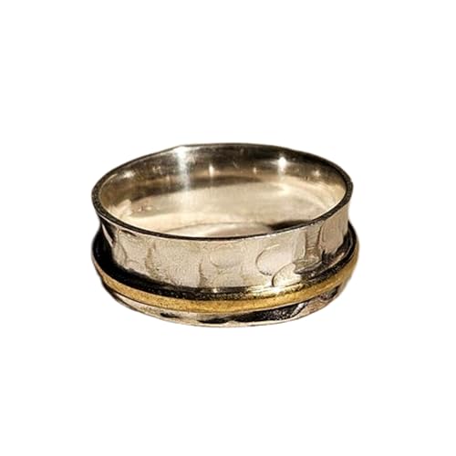 925 Sterling Silber Spinner Ring Unisex, minimalistisches Meditations-Fidget-Band, Meditation zur Angstlinderung, rotierender, gehämmerter Boho-Ring für Entspannung und Komfort | LK_SPV_T_0197 925 Sterling Silber Spinner Ring Unisex, minimalistisches Meditations-Fidget-Band, Meditation zur Angstlinderung, rotierender, gehämmerter Boho-Ring für Entspannung und Komfort | LK_SPV_T_0197 von LKBEADS