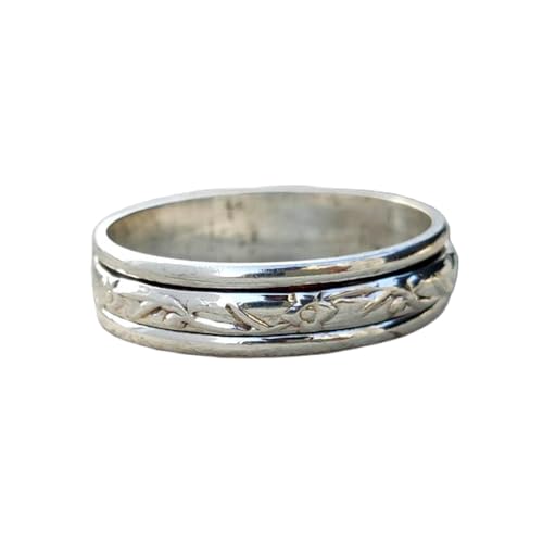 925 Sterling Silber Spinner Ring Unisex, minimalistisches Meditations-Fidget-Band, Meditation zur Angstlinderung, rotierender, gehämmerter Boho-Ring für Entspannung und Komfort | LK_SPV_T_0219 925 Sterling Silber Spinner Ring Unisex, minimalistisches Meditations-Fidget-Band, Meditation zur Angstlinderung, rotierender, gehämmerter Boho-Ring für Entspannung und Komfort | LK_SPV_T_0219 von LKBEADS