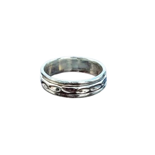 925 Sterling Silber Spinner Ring Unisex, minimalistisches Meditations-Fidget-Band, Meditation zur Angstlinderung, rotierender, gehämmerter Boho-Ring für Entspannung und Komfort | LK_SPV_T_0221 von LKBEADS