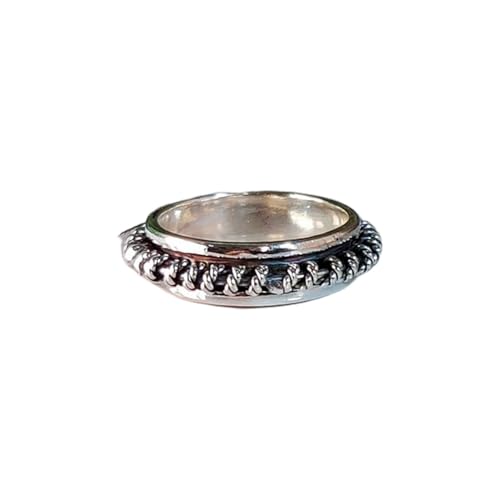 925 Sterling Silber Spinner Ring Unisex, minimalistisches Meditations-Fidget-Band, Meditation zur Angstlinderung, rotierender, gehämmerter Boho-Ring für Entspannung und Komfort | LK_SPV_T_0260 925 Sterling Silber Spinner Ring Unisex, minimalistisches Meditations-Fidget-Band, Meditation zur Angstlinderung, rotierender, gehämmerter Boho-Ring für Entspannung und Komfort | LK_SPV_T_0260 von LKBEADS