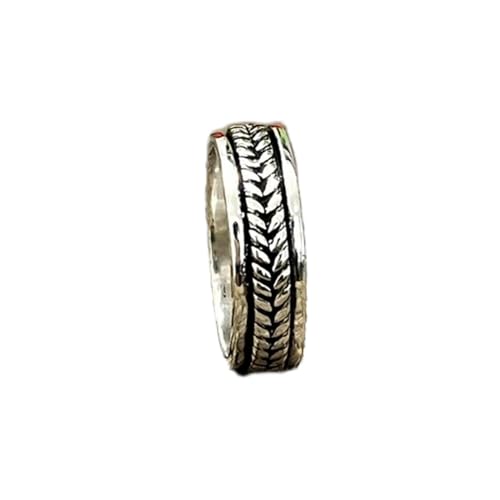 925 Sterling Silber Spinner Ring Unisex, minimalistisches Meditations-Fidget-Band, Meditation zur Angstlinderung, rotierender, gehämmerter Boho-Ring für Entspannung und Komfort | LK_SPV_T_0304 von LKBEADS