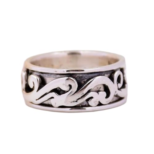 925 Sterling Silber Spinner Ring Unisex, minimalistisches Meditations-Fidget-Band, Meditation zur Angstlinderung, rotierender, gehämmerter Boho-Ring für Entspannung und Komfort | LK_SPV_T_0322 von LKBEADS