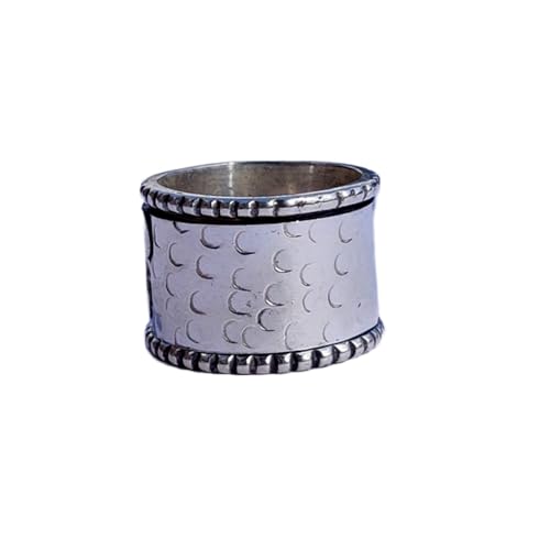 925 Sterling Silber Spinner Ring Unisex, minimalistisches Meditations-Fidget-Band, Meditation zur Angstlinderung, rotierender, gehämmerter Boho-Ring für Entspannung und Komfort | LK_SPV_T_0355 von LKBEADS