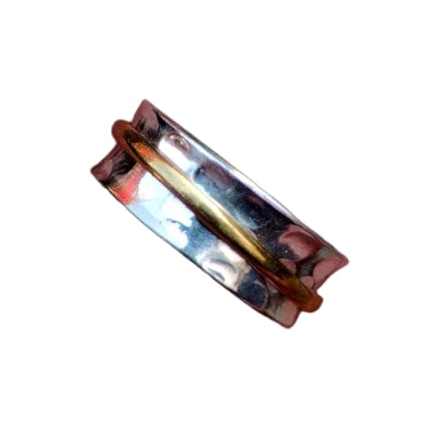 925 Sterling Silber Spinner Ring Unisex, minimalistisches Meditations-Fidget-Band, Meditation zur Angstlinderung, rotierender, gehämmerter Boho-Ring für Entspannung und Komfort | LK_SPV_T_0362 von LKBEADS