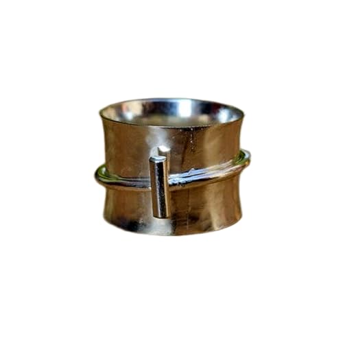 925 Sterling Silber Spinner Ring Unisex, minimalistisches Meditations-Fidget-Band, Meditation zur Angstlinderung, rotierender, gehämmerter Boho-Ring für Entspannung und Komfort | LK_SPV_T_0372 von LKBEADS