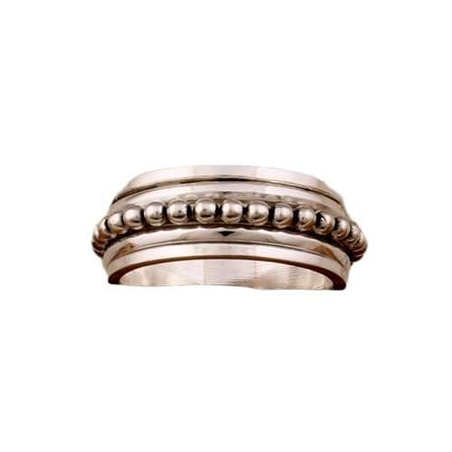 925 Sterling Silber Spinner Ring Unisex, minimalistisches Meditations-Fidget-Band, Meditation zur Angstlinderung, rotierender, gehämmerter Boho-Ring für Entspannung und Komfort | LK_SPV_T_0381 925 Sterling Silber Spinner Ring Unisex, minimalistisches Meditations-Fidget-Band, Meditation zur Angstlinderung, rotierender, gehämmerter Boho-Ring für Entspannung und Komfort | LK_SPV_T_0381 von LKBEADS