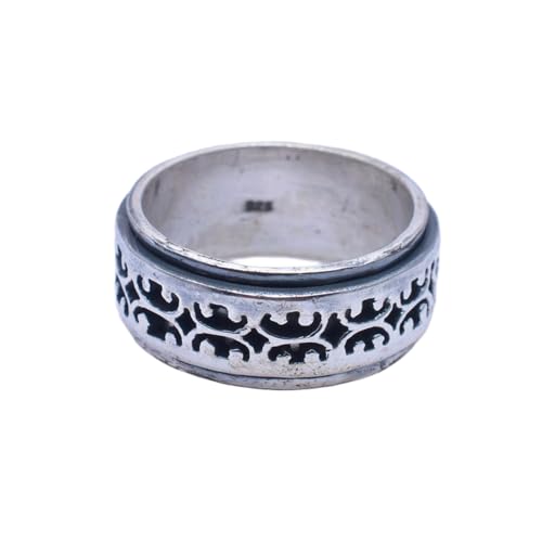 925 Sterling Silber Spinner Ring Unisex, minimalistisches Meditations-Fidget-Band, Meditation zur Angstlinderung, rotierender, gehämmerter Boho-Ring für Entspannung und Komfort | LK_SPV_T_0392 925 Sterling Silber Spinner Ring Unisex, minimalistisches Meditations-Fidget-Band, Meditation zur Angstlinderung, rotierender, gehämmerter Boho-Ring für Entspannung und Komfort | LK_SPV_T_0392 von LKBEADS