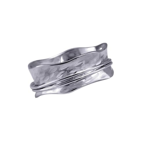 925 Sterling Silber Spinner Ring Unisex, minimalistisches Meditations-Fidget-Band, Meditation zur Angstlinderung, rotierender, gehämmerter Boho-Ring für Entspannung und Komfort | LK_SPV_T_0393 925 Sterling Silber Spinner Ring Unisex, minimalistisches Meditations-Fidget-Band, Meditation zur Angstlinderung, rotierender, gehämmerter Boho-Ring für Entspannung und Komfort | LK_SPV_T_0393 von LKBEADS
