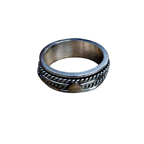 925 Sterling Silber Spinner Ring Unisex, minimalistisches Meditations-Fidget-Band, Meditation zur Angstlinderung, rotierender, gehämmerter Boho-Ring für Entspannung und Komfort | LK_SPV_T_0404 925 Sterling Silber Spinner Ring Unisex, minimalistisches Meditations-Fidget-Band, Meditation zur Angstlinderung, rotierender, gehämmerter Boho-Ring für Entspannung und Komfort | LK_SPV_T_0404 von LKBEADS