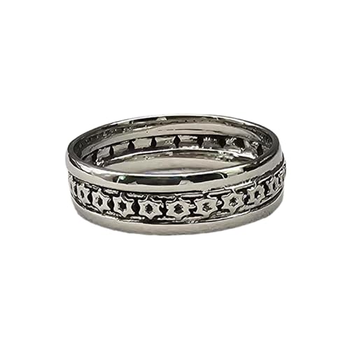 925 Sterling Silber Spinner Ring Unisex, minimalistisches Meditations-Fidget-Band, Meditation zur Angstlinderung, rotierender, gehämmerter Boho-Ring für Entspannung und Komfort | LK_SPV_T_0426 von LKBEADS