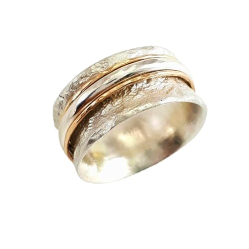925 Sterling Silber Spinner Ring Unisex, minimalistisches Meditations-Fidget-Band, Meditation zur Angstlinderung, rotierender, gehämmerter Boho-Ring für Entspannung und Komfort | LK_SPV_T_0456 von LKBEADS