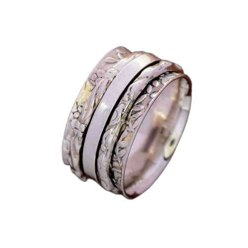 925 Sterling Silber Spinner Ring Unisex, minimalistisches Meditations-Fidget-Band, Meditation zur Angstlinderung, rotierender, gehämmerter Boho-Ring für Entspannung und Komfort | LK_SPV_T_0547 925 Sterling Silber Spinner Ring Unisex, minimalistisches Meditations-Fidget-Band, Meditation zur Angstlinderung, rotierender, gehämmerter Boho-Ring für Entspannung und Komfort | LK_SPV_T_0547 von LKBEADS