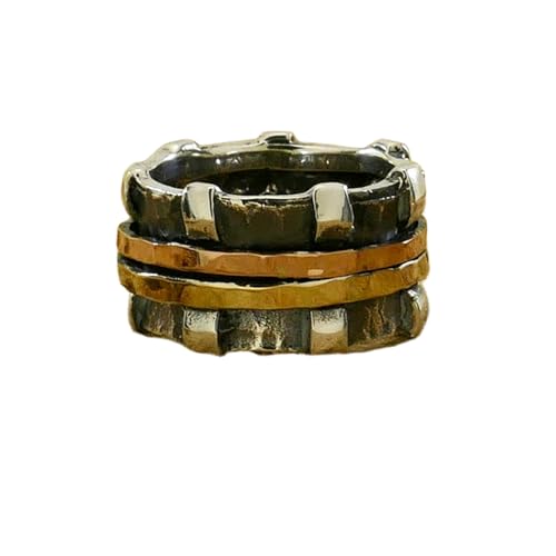 925 Sterling Silber Spinner Ring Unisex, minimalistisches Meditations-Fidget-Band, Meditation zur Angstlinderung, rotierender, gehämmerter Boho-Ring für Entspannung und Komfort | LK_SPV_T_0560 von LKBEADS