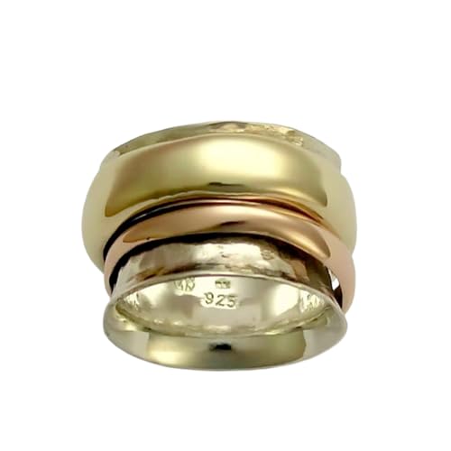 925 Sterling Silber Spinner Ring Unisex, minimalistisches Meditations-Fidget-Band, Meditation zur Angstlinderung, rotierender, gehämmerter Boho-Ring für Entspannung und Komfort | LK_SPV_T_0565 925 Sterling Silber Spinner Ring Unisex, minimalistisches Meditations-Fidget-Band, Meditation zur Angstlinderung, rotierender, gehämmerter Boho-Ring für Entspannung und Komfort | LK_SPV_T_0565 von LKBEADS