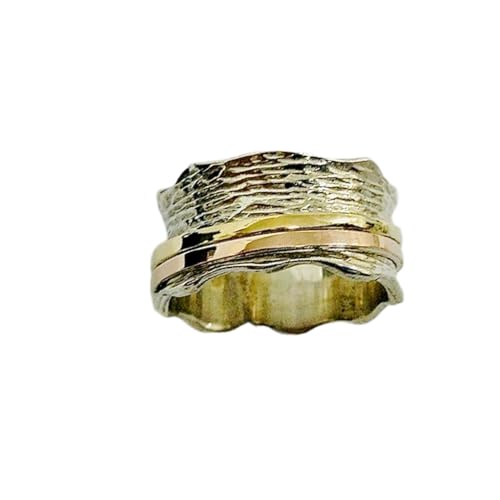 925 Sterling Silber Spinner Ring Unisex, minimalistisches Meditations-Fidget-Band, Meditation zur Angstlinderung, rotierender, gehämmerter Boho-Ring für Entspannung und Komfort | LK_SPV_T_0577 925 Sterling Silber Spinner Ring Unisex, minimalistisches Meditations-Fidget-Band, Meditation zur Angstlinderung, rotierender, gehämmerter Boho-Ring für Entspannung und Komfort | LK_SPV_T_0577 von LKBEADS