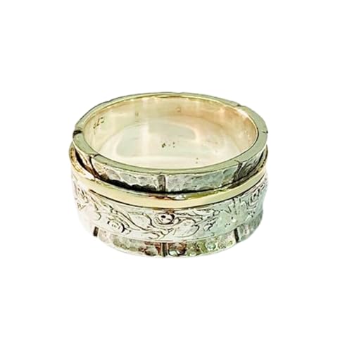 925 Sterling Silber Spinner Ring Unisex, minimalistisches Meditations-Fidget-Band, Meditation zur Angstlinderung, rotierender, gehämmerter Boho-Ring für Entspannung und Komfort | LK_SPV_T_0578 925 Sterling Silber Spinner Ring Unisex, minimalistisches Meditations-Fidget-Band, Meditation zur Angstlinderung, rotierender, gehämmerter Boho-Ring für Entspannung und Komfort | LK_SPV_T_0578 von LKBEADS