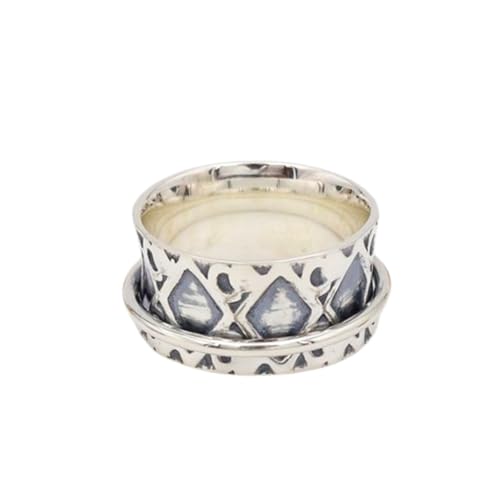 925 Sterling Silber Spinner Ring Unisex, minimalistisches Meditations-Fidget-Band, Meditation zur Angstlinderung, rotierender, gehämmerter Boho-Ring für Entspannung und Komfort | LK_SPV_T_0640 von LKBEADS