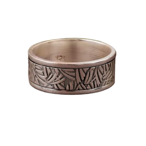 925 Sterling Silber Spinner Ring Unisex, minimalistisches Meditations-Fidget-Band, Meditation zur Angstlinderung, rotierender, gehämmerter Boho-Ring für Entspannung und Komfort | LK_SPV_T_0644 von LKBEADS