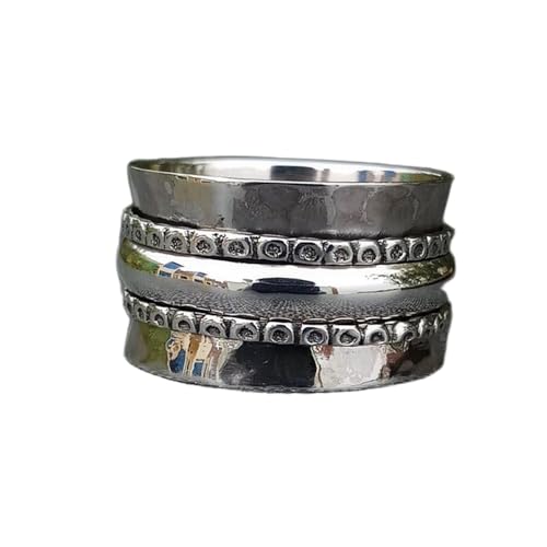 925 Sterling Silber Spinner Ring Unisex, minimalistisches Meditations-Fidget-Band, Meditation zur Angstlinderung, rotierender, gehämmerter Boho-Ring für Entspannung und Komfort | LK_SPV_T_0685 925 Sterling Silber Spinner Ring Unisex, minimalistisches Meditations-Fidget-Band, Meditation zur Angstlinderung, rotierender, gehämmerter Boho-Ring für Entspannung und Komfort | LK_SPV_T_0685 von LKBEADS