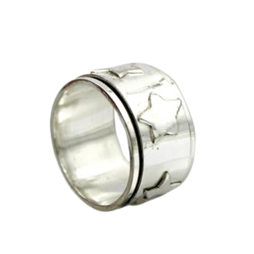 925 Sterling Silber Spinner Ring Unisex, minimalistisches Meditations-Fidget-Band, Meditation zur Angstlinderung, rotierender, gehämmerter Boho-Ring für Entspannung und Komfort | LK_SPV_T_0704 925 Sterling Silber Spinner Ring Unisex, minimalistisches Meditations-Fidget-Band, Meditation zur Angstlinderung, rotierender, gehämmerter Boho-Ring für Entspannung und Komfort | LK_SPV_T_0704 von LKBEADS