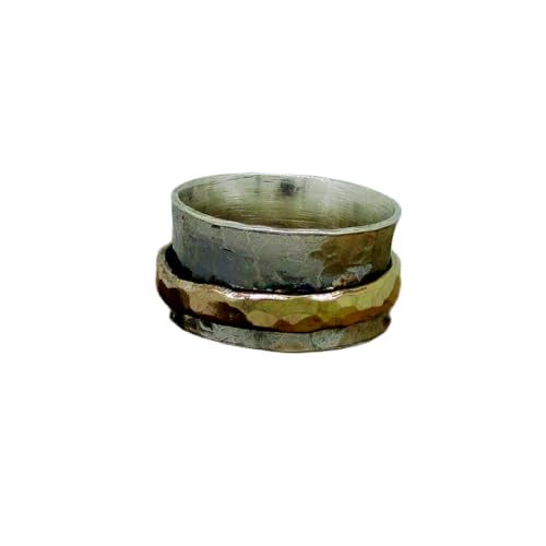 925 Sterling Silber Spinner Ring Unisex, minimalistisches Meditations-Fidget-Band, Meditation zur Angstlinderung, rotierender, gehämmerter Boho-Ring für Entspannung und Komfort | LK_SPV_T_0726 925 Sterling Silber Spinner Ring Unisex, minimalistisches Meditations-Fidget-Band, Meditation zur Angstlinderung, rotierender, gehämmerter Boho-Ring für Entspannung und Komfort | LK_SPV_T_0726 von LKBEADS