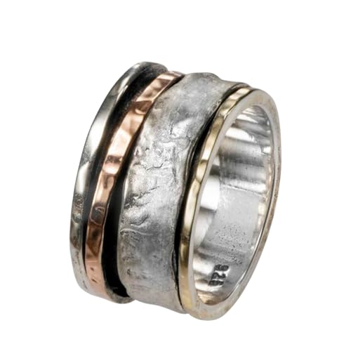 925 Sterling Silber Spinner Ring Unisex, minimalistisches Meditations-Fidget-Band, Meditation zur Angstlinderung, rotierender, gehämmerter Boho-Ring für Entspannung und Komfort | LK_SPV_T_0742 925 Sterling Silber Spinner Ring Unisex, minimalistisches Meditations-Fidget-Band, Meditation zur Angstlinderung, rotierender, gehämmerter Boho-Ring für Entspannung und Komfort | LK_SPV_T_0742 von LKBEADS