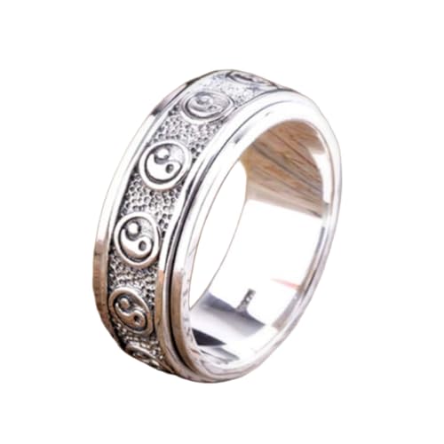 925 Sterling Silber Spinner Ring Unisex, minimalistisches Meditations-Fidget-Band, Meditation zur Angstlinderung, rotierender, gehämmerter Boho-Ring für Entspannung und Komfort | LK_SPV_T_0775 von LKBEADS
