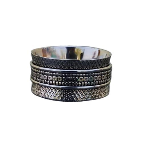 925 Sterling Silber Spinner Ring Unisex, minimalistisches Meditations-Fidget-Band, Meditation zur Angstlinderung, rotierender, gehämmerter Boho-Ring für Entspannung und Komfort | LK_SPV_T_0914 von LKBEADS