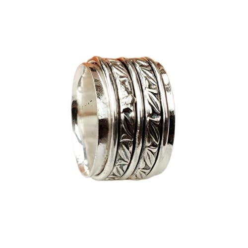 925 Sterling Silber Spinner Ring Unisex, minimalistisches Meditations-Fidget-Band, Meditation zur Angstlinderung, rotierender, gehämmerter Boho-Ring für Entspannung und Komfort | LK_SPV_T_0939 925 Sterling Silber Spinner Ring Unisex, minimalistisches Meditations-Fidget-Band, Meditation zur Angstlinderung, rotierender, gehämmerter Boho-Ring für Entspannung und Komfort | LK_SPV_T_0939 von LKBEADS