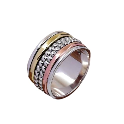 925 Sterling Silber Spinner Ring Unisex, minimalistisches Meditations-Fidget-Band, Meditation zur Angstlinderung, rotierender, gehämmerter Boho-Ring für Entspannung und Komfort | LK_SPV_T_0947 von LKBEADS