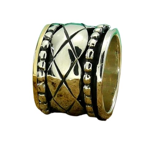 925 Sterling Silber Spinner Ring Unisex, minimalistisches Meditations-Fidget-Band, Meditation zur Angstlinderung, rotierender, gehämmerter Boho-Ring für Entspannung und Komfort | LK_SPV_T_0972 von LKBEADS
