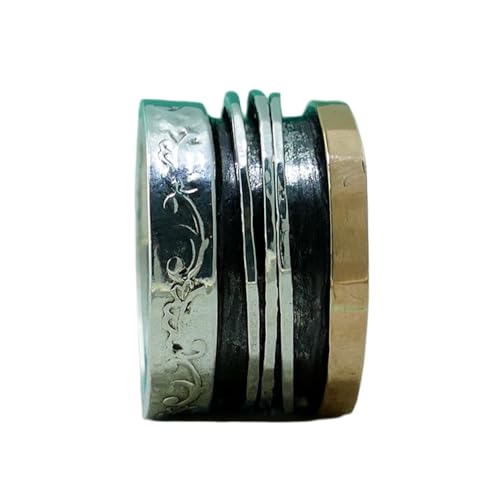 925 Sterling Silber Spinner Ring Unisex, minimalistisches Meditations-Fidget-Band, Meditation zur Angstlinderung, rotierender, gehämmerter Boho-Ring für Entspannung und Komfort | LK_SPV_T_0978 925 Sterling Silber Spinner Ring Unisex, minimalistisches Meditations-Fidget-Band, Meditation zur Angstlinderung, rotierender, gehämmerter Boho-Ring für Entspannung und Komfort | LK_SPV_T_0978 von LKBEADS