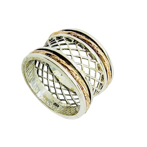 925 Sterling Silber Spinner Ring Unisex, minimalistisches Meditations-Fidget-Band, Meditation zur Angstlinderung, rotierender, gehämmerter Boho-Ring für Entspannung und Komfort|LK_SPV_T_1000 925 Sterling Silber Spinner Ring Unisex, minimalistisches Meditations-Fidget-Band, Meditation zur Angstlinderung, rotierender, gehämmerter Boho-Ring für Entspannung und Komfort|LK_SPV_T_1000 von LKBEADS