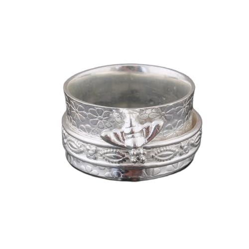 925 Sterling Silber Spinner Ring Unisex, minimalistisches Meditations-Fidget-Band, Meditation zur Angstlinderung, rotierender, gehämmerter Boho-Ring für Entspannung und Komfort | LK_SPV_T_1070 925 Sterling Silber Spinner Ring Unisex, minimalistisches Meditations-Fidget-Band, Meditation zur Angstlinderung, rotierender, gehämmerter Boho-Ring für Entspannung und Komfort | LK_SPV_T_1070 von LKBEADS