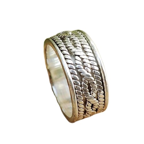 925 Sterling Silber Spinner Ring Unisex, minimalistisches Meditations-Fidget-Band, Meditation zur Angstlinderung, rotierender, gehämmerter Boho-Ring für Entspannung und Komfort | LK_SPV_T_1075 von LKBEADS