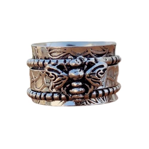 925 Sterling Silber Spinner Ring Unisex, minimalistisches Meditations-Fidget-Band, Meditation zur Angstlinderung, rotierender, gehämmerter Boho-Ring für Entspannung und Komfort|LK_SPV_T_1118 925 Sterling Silber Spinner Ring Unisex, minimalistisches Meditations-Fidget-Band, Meditation zur Angstlinderung, rotierender, gehämmerter Boho-Ring für Entspannung und Komfort|LK_SPV_T_1118 von LKBEADS