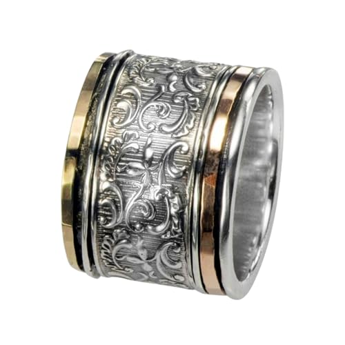 925 Sterling Silber Spinner Ring Unisex, minimalistisches Meditations-Fidget-Band, Meditation zur Angstlinderung, rotierender, gehämmerter Boho-Ring für Entspannung und Komfort | LK_SPV_T_1145 von LKBEADS