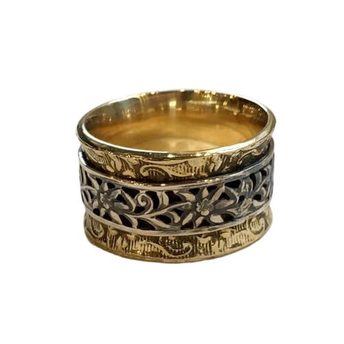 925 Sterling Silber Spinner Ring Unisex, minimalistisches Meditations-Fidget-Band, Meditation zur Angstlinderung, rotierender, gehämmerter Boho-Ring für Entspannung und Komfort | LK_SPV_T_1238 925 Sterling Silber Spinner Ring Unisex, minimalistisches Meditations-Fidget-Band, Meditation zur Angstlinderung, rotierender, gehämmerter Boho-Ring für Entspannung und Komfort | LK_SPV_T_1238 von LKBEADS
