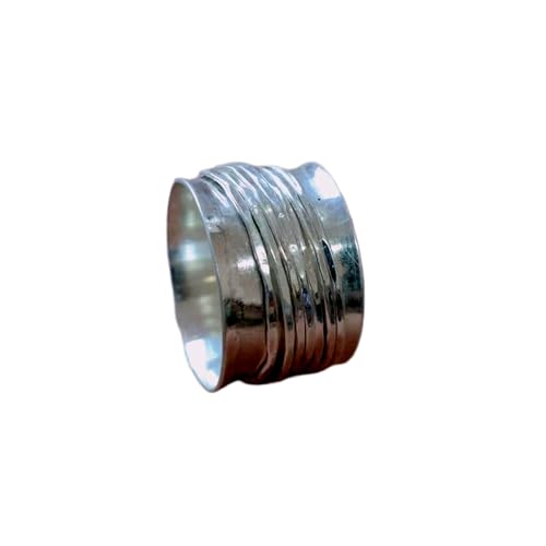 925 Sterling Silber Spinner Ring Unisex, minimalistisches Meditations-Fidget-Band, Meditation zur Angstlinderung, rotierender, gehämmerter Boho-Ring für Entspannung und Komfort | LK_SPV_T_1242 925 Sterling Silber Spinner Ring Unisex, minimalistisches Meditations-Fidget-Band, Meditation zur Angstlinderung, rotierender, gehämmerter Boho-Ring für Entspannung und Komfort | LK_SPV_T_1242 von LKBEADS