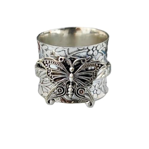 925 Sterling Silber Spinner Ring Unisex, minimalistisches Meditations-Fidget-Band, Meditation zur Angstlinderung, rotierender, gehämmerter Boho-Ring für Entspannung und Komfort | LK_SPV_T_1296 925 Sterling Silber Spinner Ring Unisex, minimalistisches Meditations-Fidget-Band, Meditation zur Angstlinderung, rotierender, gehämmerter Boho-Ring für Entspannung und Komfort | LK_SPV_T_1296 von LKBEADS
